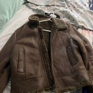 Bod & Christensen brown leather bomber jacket